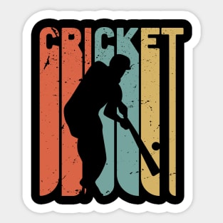 Retro cricket  / cricket lover gift idea / Cricket fan present Sticker